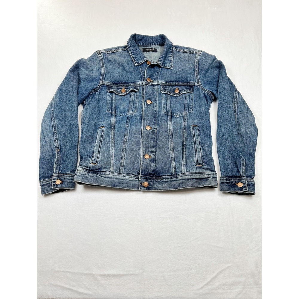 Madewell Jean Jacket in Pinter Wash Blue Denim Trucker Womens Medium
